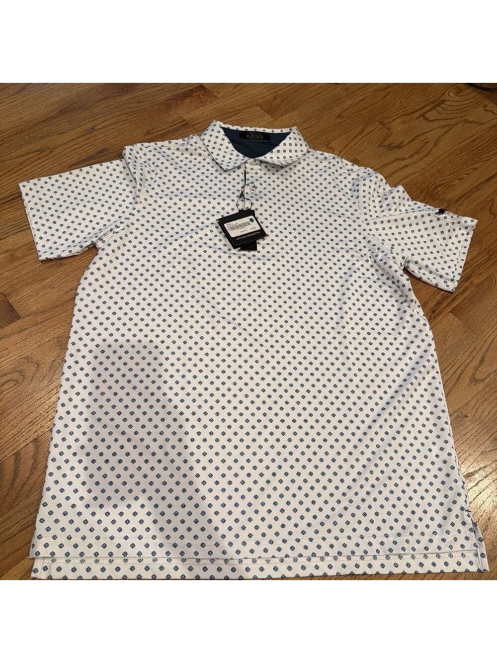 BYRON NELSON MENS MEDIUM WHITE GOLF SHIRT RAVEN CLUB NEW SAN DESTIN